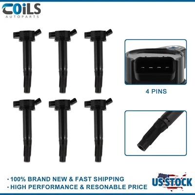 For Scion tC L4 2.5L 2011 2012 2013 2014 2015 2016 6Pcs Ignition Coil UF487 - Image 1 of 4