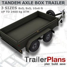Trailer Plans - TANDEM AXLE BOX TRAILER PLANS - 3 sizes included - PLANS ON USB