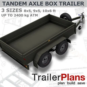 Trailer Plans - TANDEM AXLE BOX TRAILER PLANS - 3 sizes included - PLANS ON USB - Picture 1 of 12