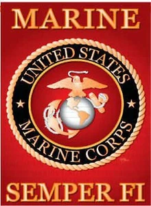 Marine Corps Semper Fi Indoor/Outdoor Sublimation Garten Flagge 13" x 18,5" 58057 - Bild 1 von 1