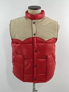Seltene Vintage Herren glänzend kirschrot beige 70er Jahre Swingster Pufferweste Westernjoch neuwertig - Bild 1 von 6