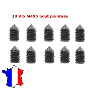 10 x Vis sans tête M4 x 5 STHC acier bout pointeau vis M4*5 six pans creux BTR - Photo 1/2