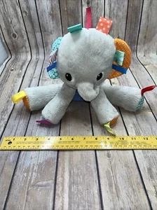 Taggies Elefante Peluche Sonajero 9" Arranques Brillantes Gris Etiquetas Peluche Juguete Bebé - Imagen 1 de 15