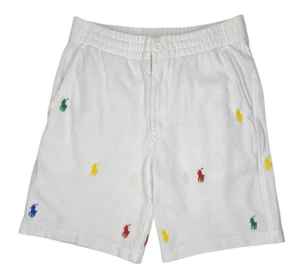 POLO RALPH LAUREN Shorts White Boys Size S(8) Pony All Over Shorts - Picture 1 of 10