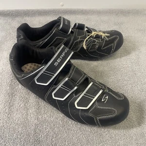 Serfas Road Cycling Shoes Men's EUR 44 US 10 Black Radium w/ Cleats VGC - Picture 1 of 18