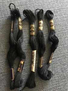 New 5 skeins DMC Black Embroidery Thread floss - Picture 1 of 1