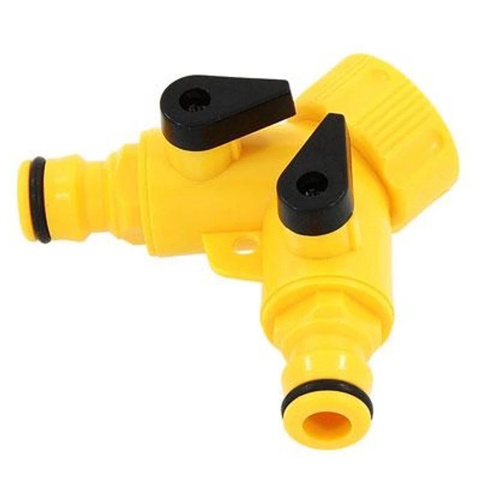 2 Way Garden Double Tap Connector Watering Hose Pipe Splitter CT0751 - Image 1 of 1