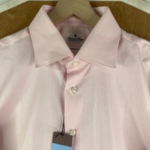 Emanuel Berg Shirt Mens 17 35 Pink Button Up Modern Fit Cotton Barneys NEW NWT - Picture 1 of 10
