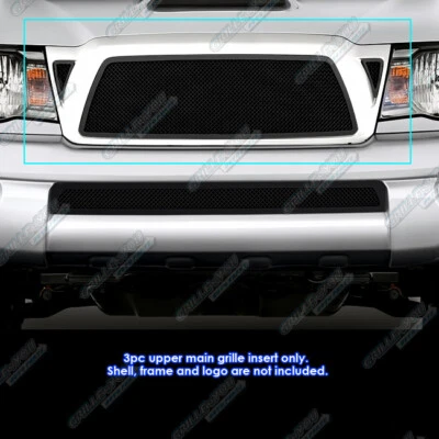 For 2005-2010 Toyota Tacoma Main Upper Stainless Black Mesh Grille Insert - Image 1 of 3