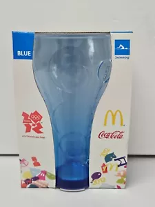 2012 London Olympics Blue Swimming Glass Coca Cola McDonalds collect *BRAND NEW* - Picture 1 of 4
