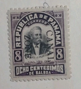 Canal Zone Stamp Scott # 25 Mint VF-XF- NH  Purple & Black Hurtado Portrait - Picture 1 of 2