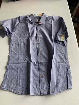 Jared Lang Short Sleeve Button Down Collared Shirt Medium Free shipping - Image 1 of 4