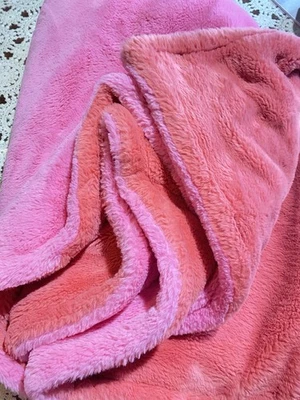 Max Studio Super Soft Fluffy Heavy  Pink Coral Snuggle Up Throw Blanket 61 X 47 - Image 1 of 4