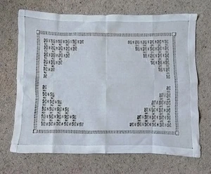 Vintage Drawn Thread White Linen Tray Cloth Good Condition 24" x 18" - Picture 1 of 2