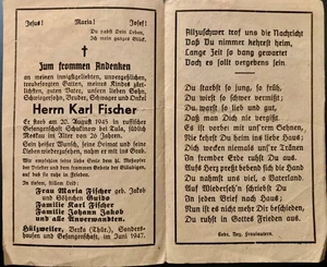 Sterbebild 2. WK Soldat gestorben in Gefangenschaft bei Tula wh. Hülzweiler Saar - Picture 1 of 1