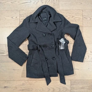Riley & James Damen grau Erbsenmantel zweireihig Gürtel Jacke Small - Bild 1 von 5