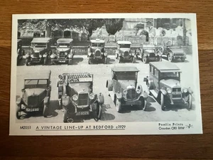 Vintage Car Postcard UK š¬š§ Vintage Lineup at Bedford c1929 Pamlin Prints - Picture 1 of 2