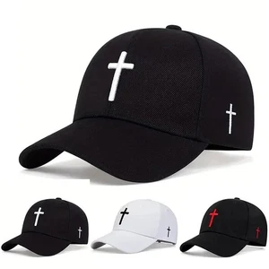 Neu Cross Baseball Cap Katholisch Christlich Kreuz Jesus Stickerei Verstellbar Mütze - Bild 1 von 30