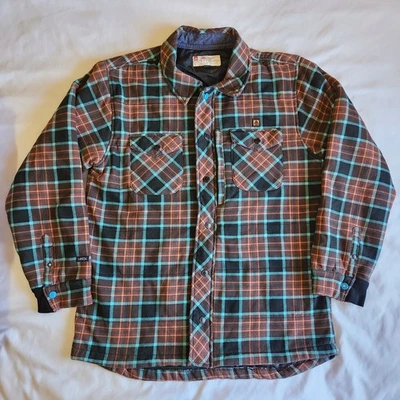 Matix Mikey Leblanc Plaid LG Snap Button Zip-up Brown Green Shirt Jacket Shacket - Image 1 of 4