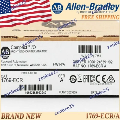 1PC Brand New Sealed AB 1769-ECR/A CompactLogix Right End Cap US 1769 ECR serA - Image 1 of 4