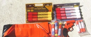 Orion  Boat Marine Flares - Expired -Sky Blazer Ditress Flag MTM Waterproof  Box - Picture 1 of 5