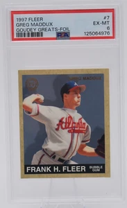 1997 Fleer Greg Maddux Goudy Greats foil # 7 baseball card graded PSA 6 - Picture 1 of 2