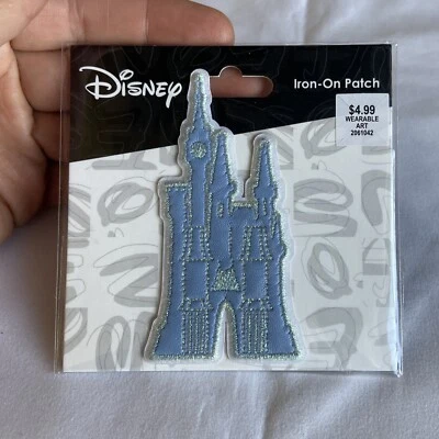 Princess Castle Patch Blue Embroidered / Cloth Iron On Appliqué - Image 1 of 3