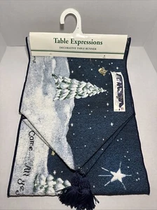 Vintage Kohl’s Table Expressions Decorative Christmas Table Runner 72” NEW - Picture 1 of 4