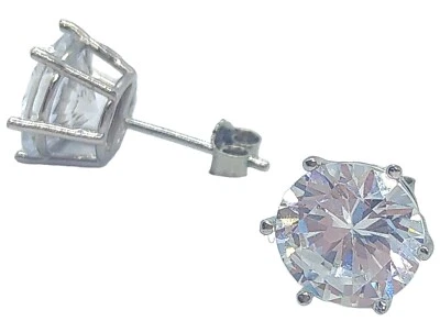 ORECCHINI ARGENTO  BRILLANTE ORECCHINI PUNTO LUCE UOMO DONNA  Punti Luce  10mm - Immagine 1 di 4