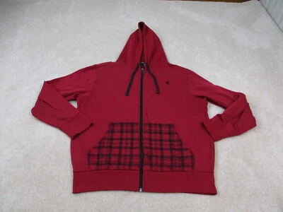 Sudadera con Capucha 3rd Rail Hombres Mediana Roja Negra Zoo York Patinador Y2K Años 90 Sudadera Cremallera Completa Foto 1 de 4