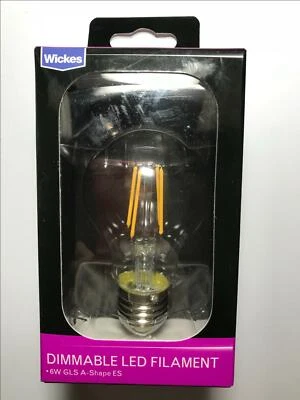4 x Wickes Vintage Filament LED Dimmable GLS Bulb 6W E27 Edison Screw Warm White - Image 1 of 4