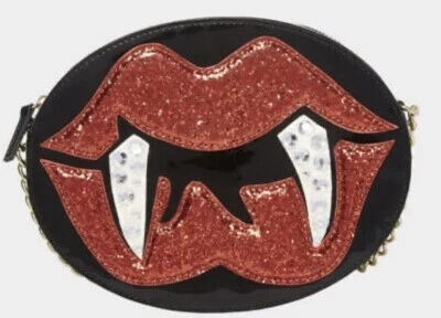 Bolso Bandolera Betsey Johnson Glampiro Vampiro Colmillo Labios Halloween. PURS267 Foto 1 de 4