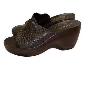 Mootsies Tootsies Platform Heels Chunky 90s Y2K Grunge Shoes Brown Sandal Size 7 - Picture 1 of 11