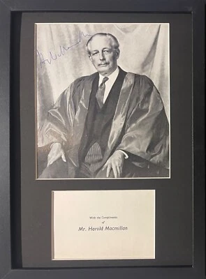 Harold Macmillan, Former Prime Minister Framed 12x8 100% Hand Signed Photo & COA - Image 1 of 4