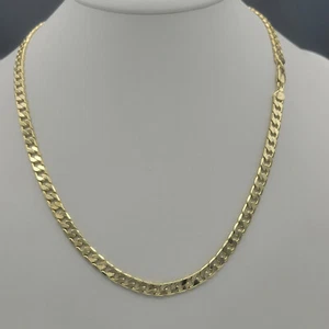 14K Gold Plated Cuban Chain Necklace. Men Women - 6mm - 24 inches - Picture 1 of 3