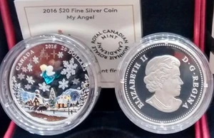 2016 Angel Venetian Glass $20 1OZ Pure Silver Proof Murano Glass Canada Coin - Bild 1 von 1