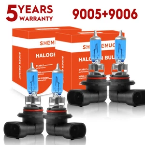 9005 9006 LED Halogen Headlight Kit Combo Bulbs High Low Beam Super White bright - Picture 1 of 17