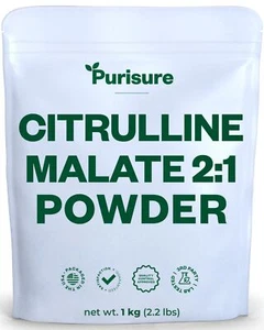 Purisure L Citrulina Malato 2:1 Polvo 1kg, Fuerza y Energía Pre-Entrenamiento - Imagen 1 de 10