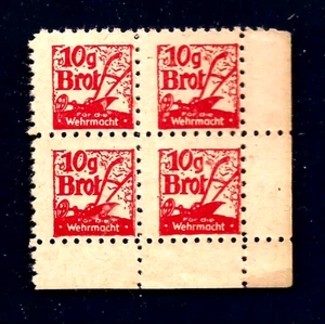 NAZI DEUTSCHLAND 3. Drittes Reich 2.WK Wehrmacht Brot Brot Ration Stempel Block F - Bild 1 von 1