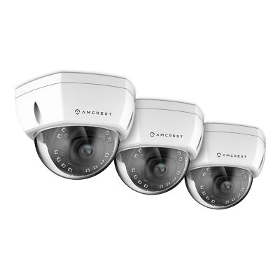 Amcrest 4K IP PoE Camera UltraHD 8MP Dome Security Camera 3PACK-IP8M-2493EW - Image 1 of 4