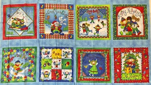 KIDSTUFF - JINGLE BELLES FLANNEL PANEL BY CHERI STROLE FOR MODA, 24" H x 44" W - Picture 1 of 2