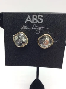 $35 ABS Allen Schwartz square stud earrings CC17 - Picture 1 of 5