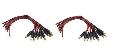 20x CCTV Security Camera DC Jack Power 2.1mm x 5.5 mm Connector Male End Pigtail - Image 1 of 4