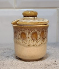 Vintage Fosters Blond Honeycomb Mustard Pot Drip Glaze Sauce Pot Retro