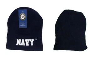 8" U.S. Navy USN Buchstaben Militär bestickt Beanie Totenkopf Kappe Mütze WIN602D TOPW - Bild 1 von 4