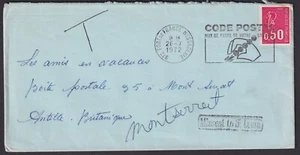 MARTINIQUE (19874) CODE POST missent St. LUCIA cancel/cover - Picture 1 of 2