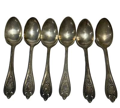 6 Spoons Rogers Bro 1847 Old Colony XS Triple Silverware Tea Spoon Antique 1920s - Image 1 of 4