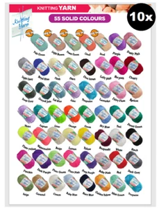 10X Au 100g 55colour Knitting Yarn Ball Knitting Yarn 100% Acrylic winter Soft - Picture 1 of 56