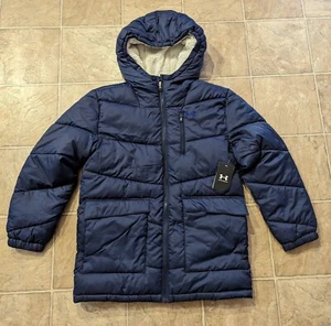New Under Armour sz YXL Magnus Medium Weight Puffer Parka Jacket blue HU - Picture 1 of 5