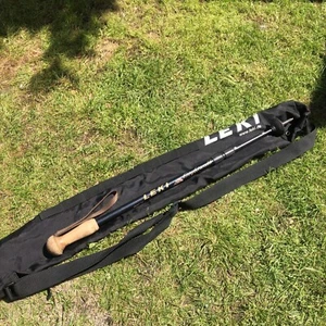 Vintage LEKI SPORT Light Walk Nordic Hiking Walking Palo Manico Legno Duro - Foto 1 di 13